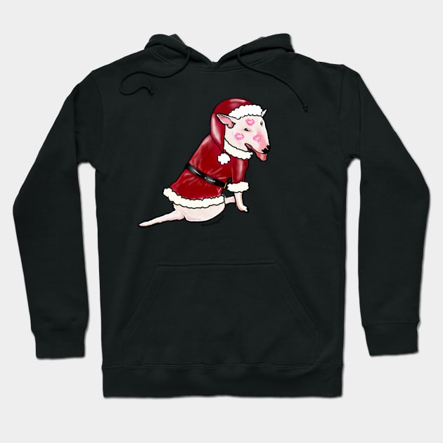 Bull Terrier Dog Santa Hoodie by BRobinson